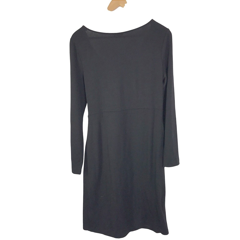 Talbots Black Long Sleeve Faux Wrap Knit Dress Women's Size Medium - Picture 5 of 10
